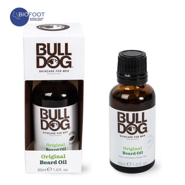 BULL DOG Men's Skincare and Grooming Original Beard Oil for Men with Aloe, Camelina & Green Tea 30ml