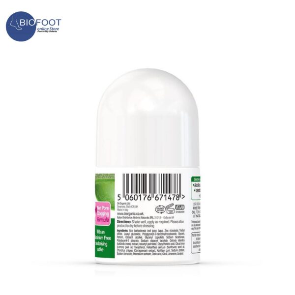 Dr. Organic Aloe Vera Deodorant Roll On 50ML - Image 2
