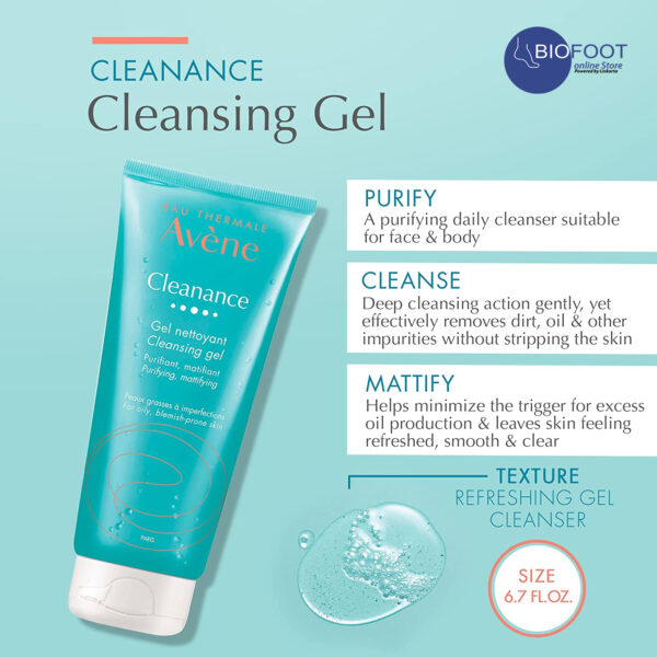 Avene Cleanance Gel Tube Purifiant , Matifiant , Purifying , Mattifying 200ml - Image 2