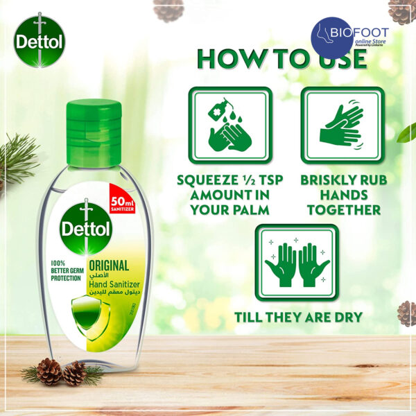 Dettol Hand Sanitizer Original 50ml - Image 4