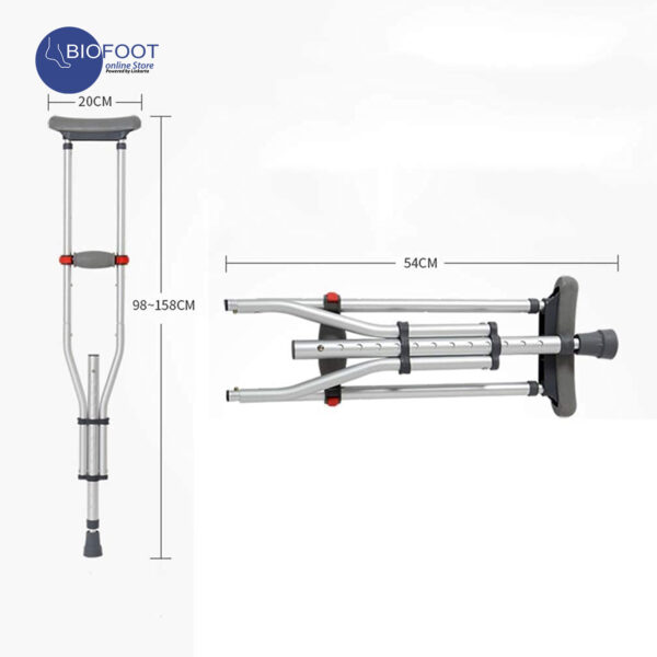 Euromed Foldable Underarm Crutches 9254L One Size Adjustable - Image 4
