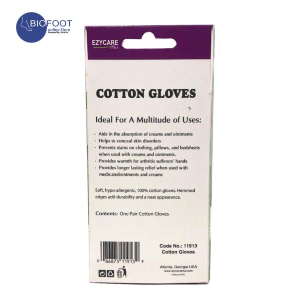 Ezycare Plus Cotton Gloves white 1pair - Image 2