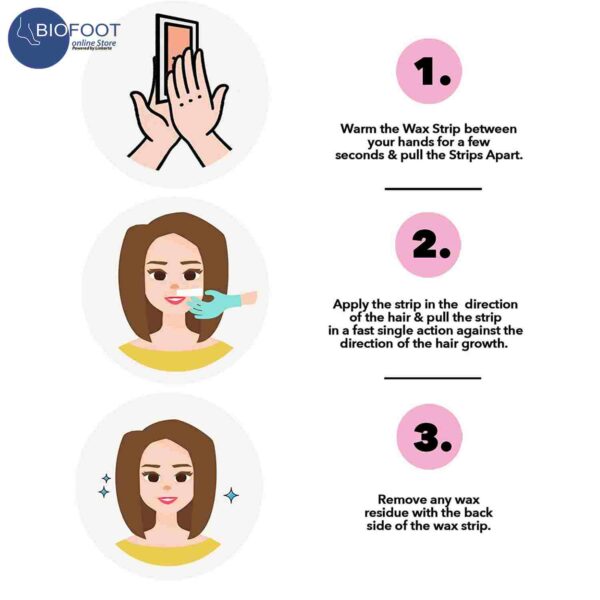 Fem USA Facial Wax Strips for Normal Skin with Free Post-wax skin wipes - 20 strips - Image 5