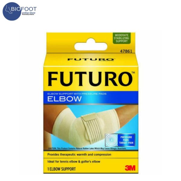 FUTURO Elbow Support With Pressure Pads - Moderate Stabilization, Large Size | Comfort & Relief
