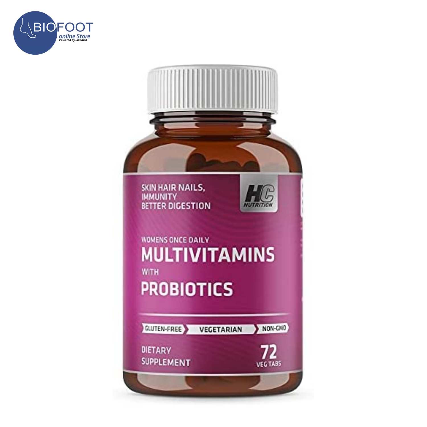 HC Nutrition Women Multivitamins with Probiotics + Collagen 72 Veg Tabs