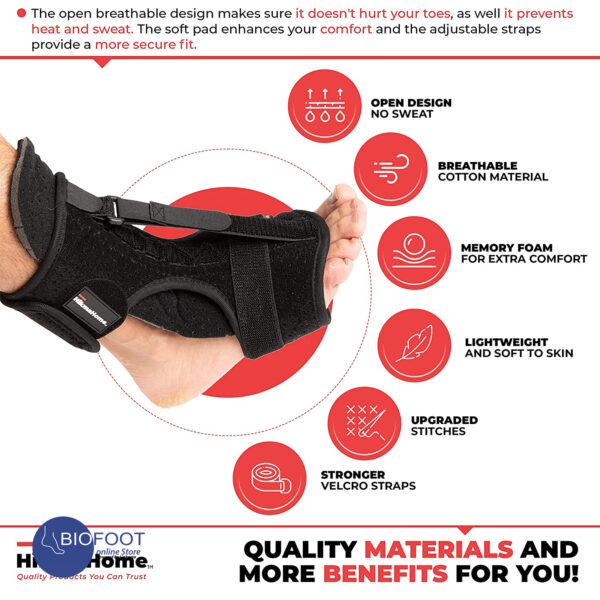 HikmaHome Plantar Fasciitis Night Splint Set - 9 PIECES Adjustable and Comfortable to Sleep Foot Brace for Women Men - Dorsal Posterior Boot, Ball, Arch Support, Wrap Bands, Compression Socks Sleeve, Insoles - Stretcher Device Relief for Heel, Ankle,Drop Foot - Image 2