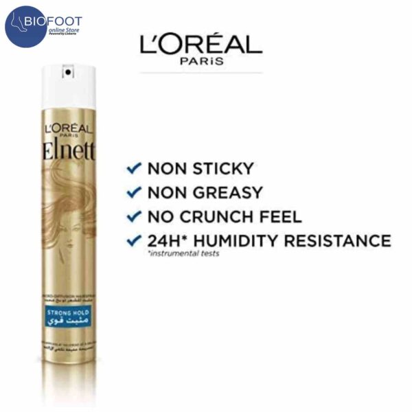 Loreal Paris Elnett Strong Hold Hair Spray Clear 200ml - Image 2