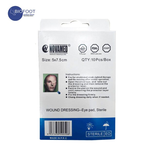Novamed 818704 Wound Dressing Eye Pad Sterile 5*7.5cm
