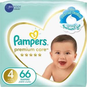 Pampers Premium Care Diapers, Size 4, 9-14 kg, The Softest Diaper and the Best Skin Protection, 66 Baby Diapers