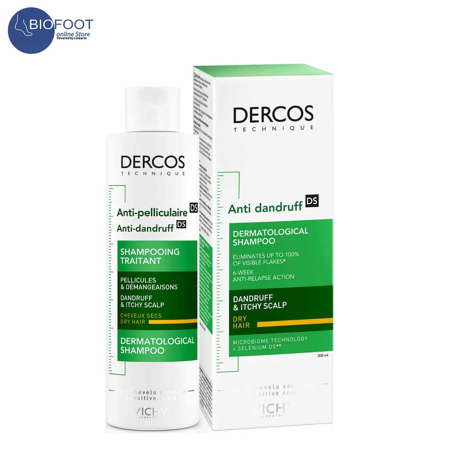 VICHY Dercos Anti-Dandruff - Dry Hair Shampoo 200ml Online Shopping Dubai,  UAE | Linkarta
