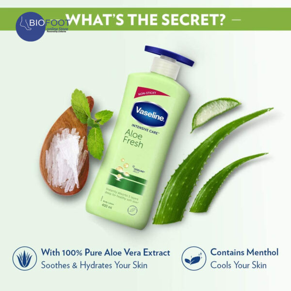 Vaseline Lotion Aloe Soothe Intensive Care Non-greasy 400ml - Image 3