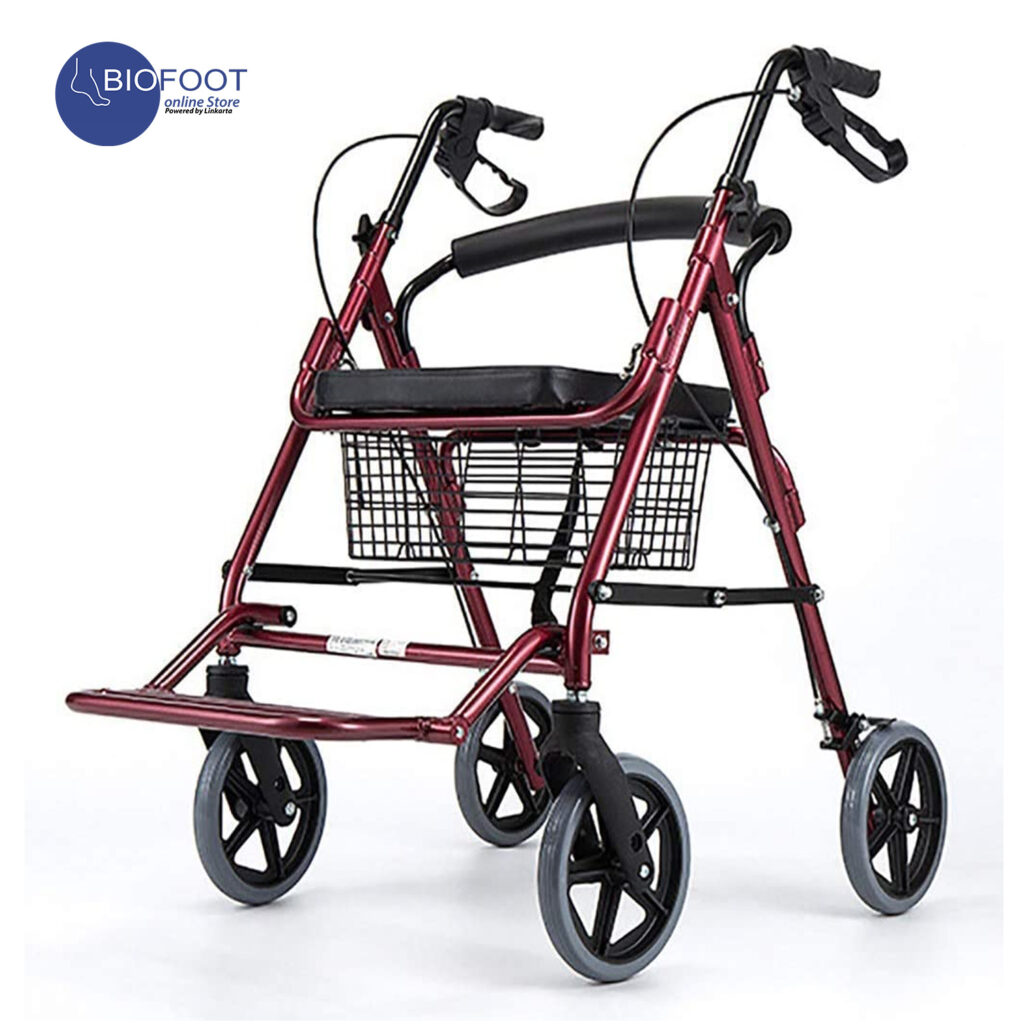 Rollator Foot Rests 3W Rollator Walker with Wheel, Transit Chair Combination, Padded Seat ...