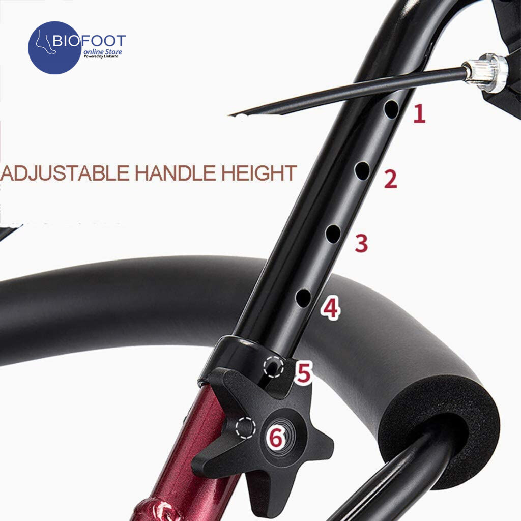 Rollator Foot Rests 3W Rollator Walker with Wheel, Transit Chair Combination, Padded Seat ...