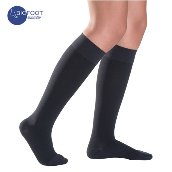 SIGVARIS Top Fine Select Compression Stockings CCL1 Calf (Below Knee), Open Toe Beige Color - Image 3