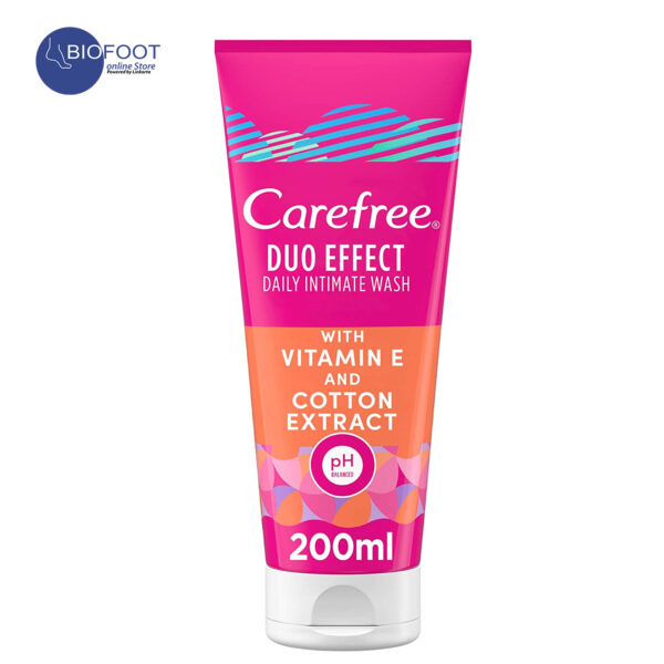Carefree Daily Intimate Wash, Women Hygiene, Care Duo Effect With Vitamin E And Cotton Extract, 200ml
