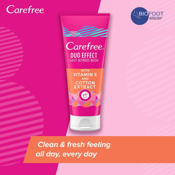 Carefree Daily Intimate Wash, Women Hygiene, Care Duo Effect With Vitamin E And Cotton Extract, 200ml - Image 2