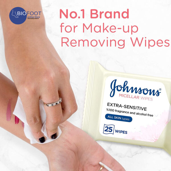 Johnsons Micellar Wipes Refreshing All Type Skin 25pcs - Image 2