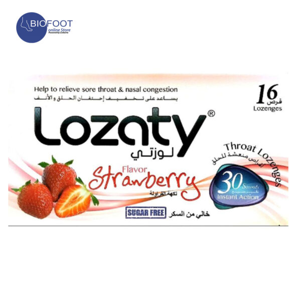Lozaty Throat Lozenges Strawberry 16 Sugar Free
