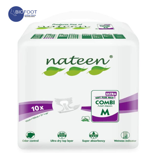 Nateen Ultra Combi Adult Diapers Medium 95-125cm 10pcs