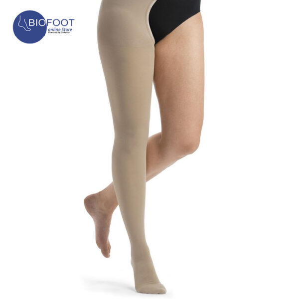 SIGVARIS Top Fine Select Compression Stockings CCL1 Thigh High Knobbed Grip Top, Open Toe Beige Color - Image 4