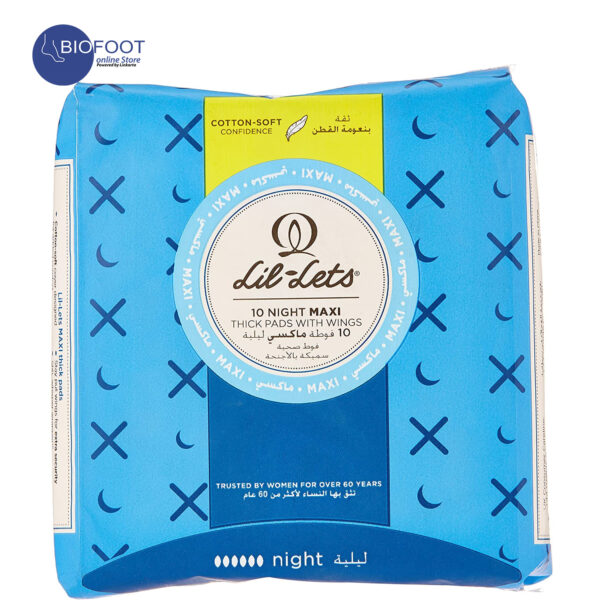 Lil-Lets 10Maxi Thick Thick Pads With Wings Cotton Soft 10pcs