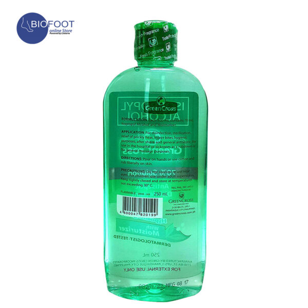 GreenCross Isopropyl Alcohol Hypoallergenic with Moisturizer 70% Solution 250ml - Image 2