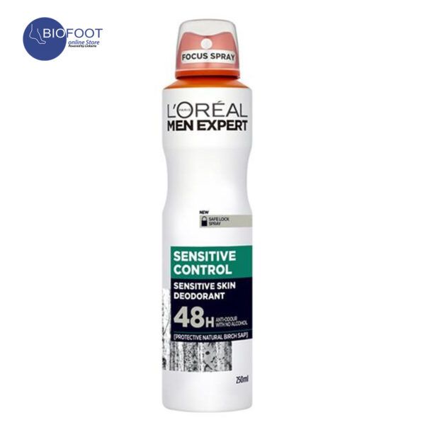 Loreal Paris Men Expert Sensitive Skin Deodorant Anti Odour48h 250ml - Image 3