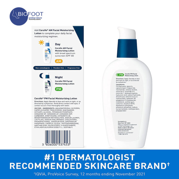 CeraVe PM Facial Moisturizing Lotion Ultra Lightweight 89ml - Image 3