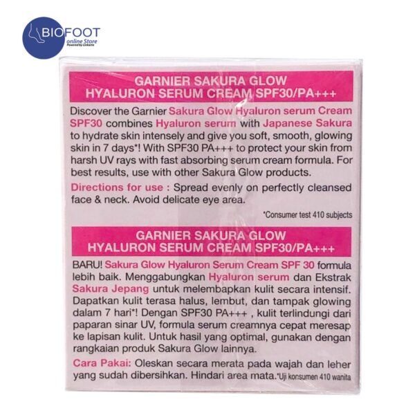 Garnier Sakura Glow Hyaluron Serum SPF30 PA+++ 50ml - Image 2
