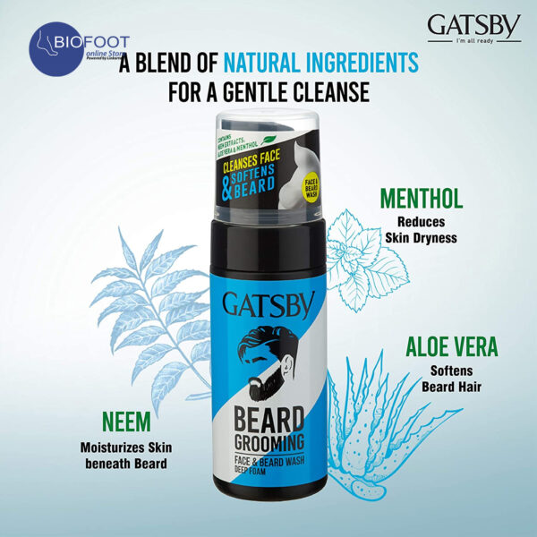 Gatsby Beard Grooming Face And Beard Wash deep Foam 110ml - Image 4