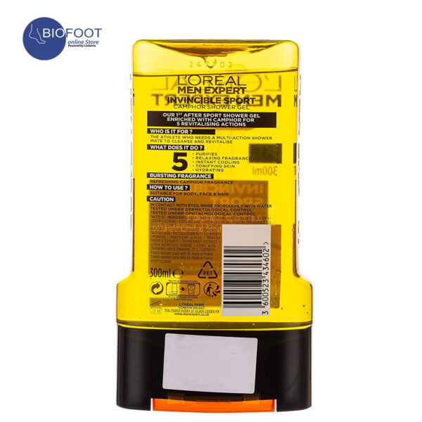 Loreal Men Expert Invincible Sport Shower Gel 300ml - Image 2