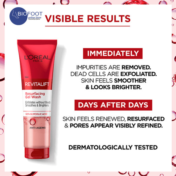 Loréal Revitalift Glycolic Resurfacing Gel Wash Cleanser 150ml - Image 3