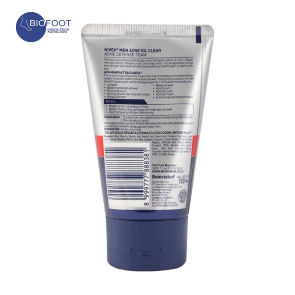 Nivea Men Acne Oil Clear Acne Defense Foam 100ml - Image 2