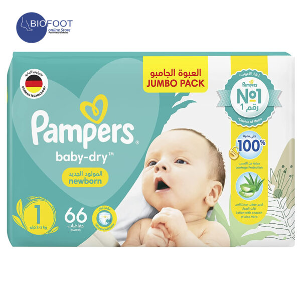 Pampers Baby-Dry Diapers Size 1, Newborn 2-5kg 66pcs