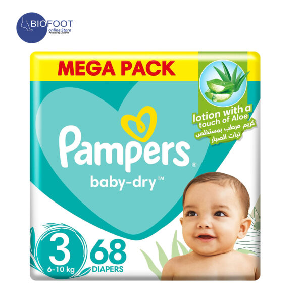 Pampers Baby-Dry Diapers with Aloe Vera Lotion and Leakage Protection, Size 3, 6-10 kg, 68 Diapers - Image 2