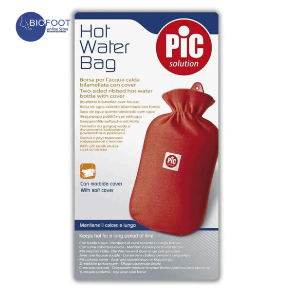 Pic Solution Two Sided Ribbed Hot Water Bag With Cover