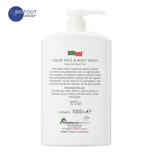 Sebamed Liquid Face and Body Wash For Sensitive Skin 1000ml - Image 3