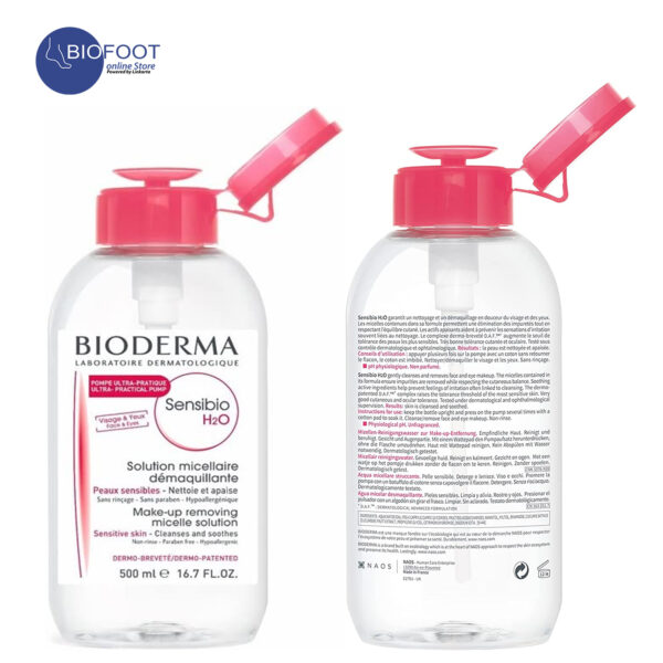 BIODERMA Sensibio H2O Make Up Removing Micellar Water, 500Ml With Pump - Image 2