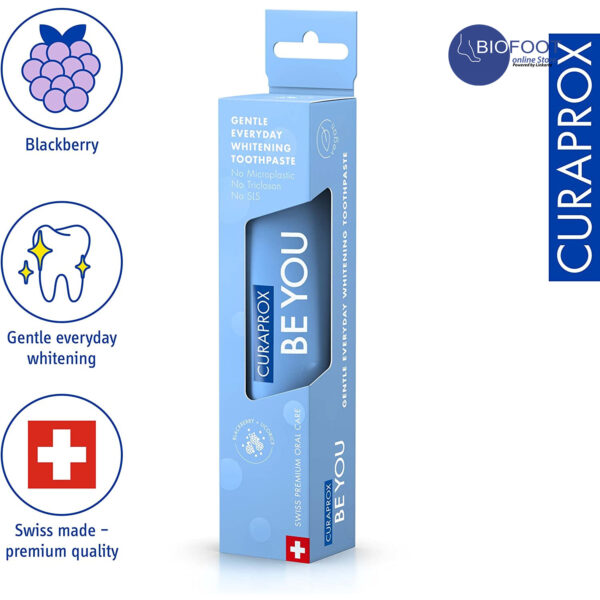 Curaprox Be You BlackBerry + Licorice Gentle Everyday Whitening T/P 60ml - Image 2