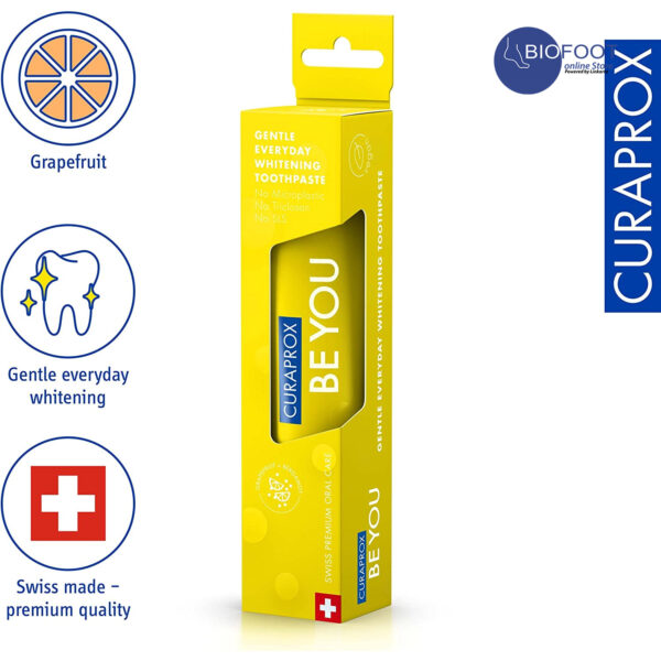 Curaprox Be You Grapefruit + Bergamot Gentle Everyday Whitening T/P 60ml - Image 2