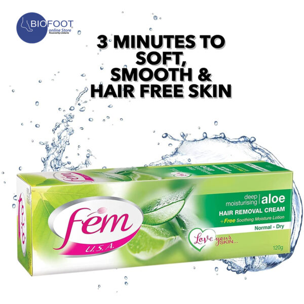 FEM U.S.A. Hair Removal Cream Aloe Normal Dry 120g - Image 3