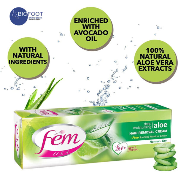 FEM U.S.A. Hair Removal Cream Aloe Normal Dry 120g - Image 4