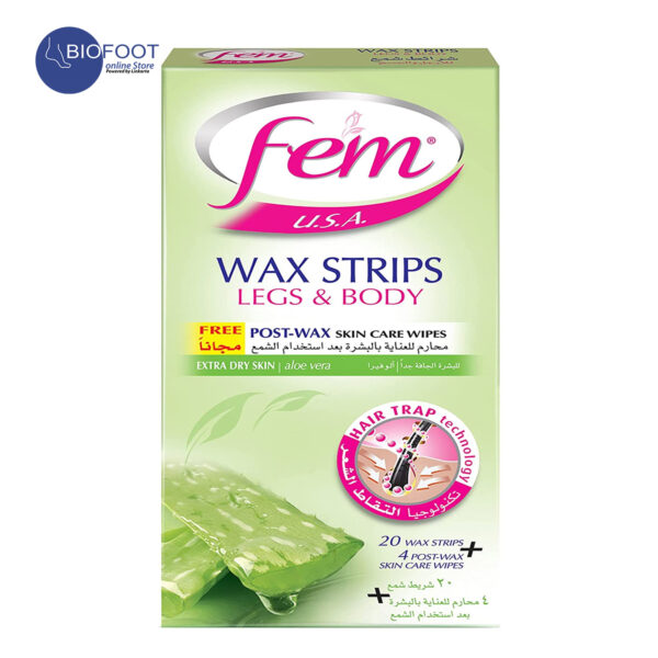 FEM U.S.A. Salon Perfect Aloe Vera Wax Strips for Leg & Body 20strips