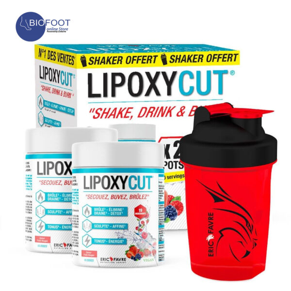 Eric Favre Lipoxycut Saveur Fruits Rouges 2pc with Free Shaker offer Pack