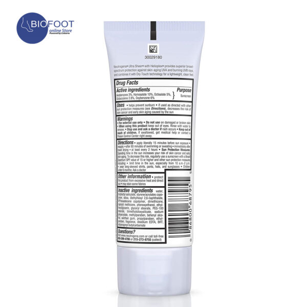 Neutrogena Ultra Sheer Dry Touch Sunscreen SPF45 88ml - Image 2