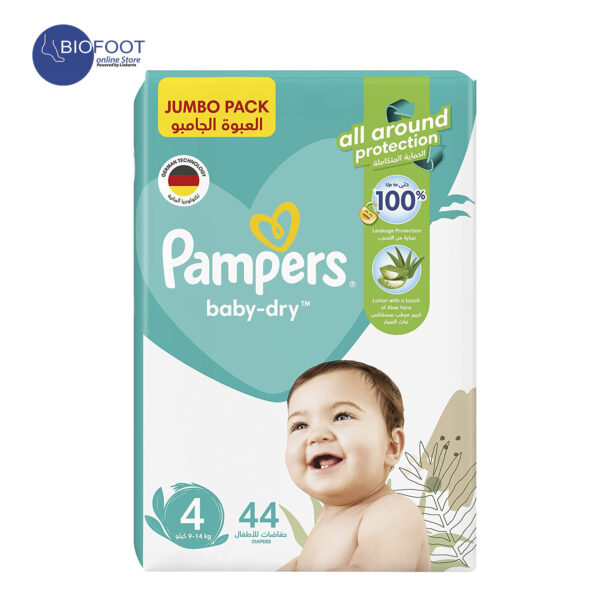 Pampers Baby-Dry Diapers with Aloe Vera Lotion Size 4, 9-14 kg, 44 Diapers - Image 2