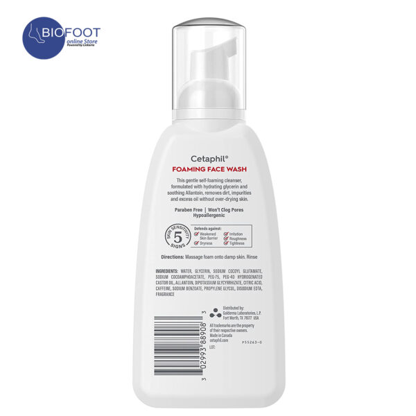 Cetaphil Foaming Face Wash Redness, Prone, Sensitive Skin 237ml - Image 2