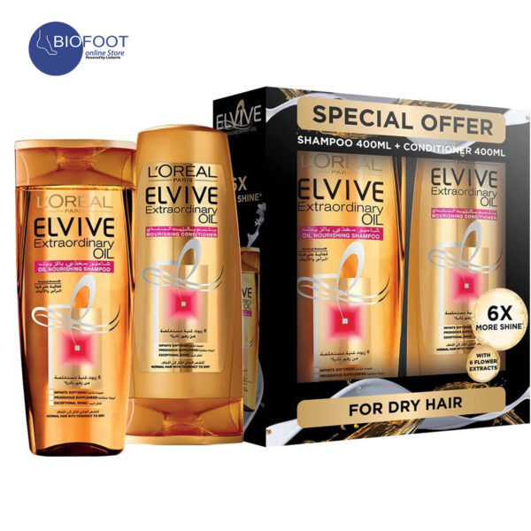 Loreal Paris Elvive Extraordinary Oil Nourishing Shampoo and Conditioners 400ml - Image 2