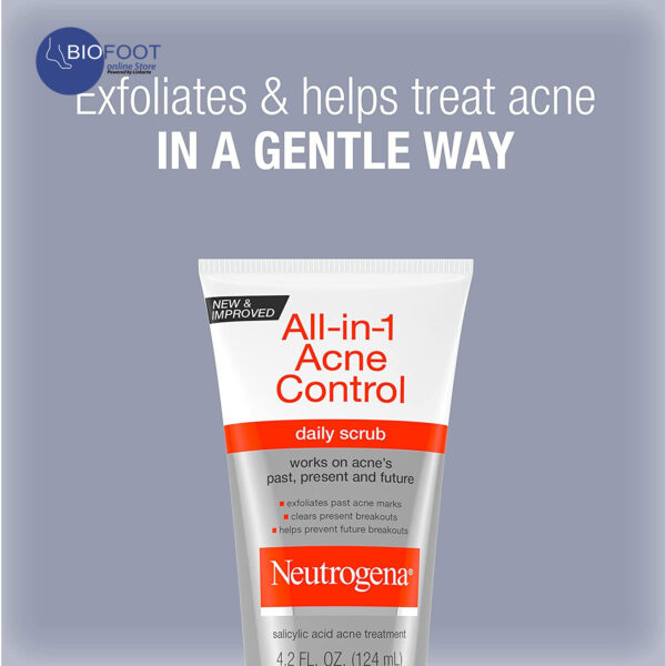 Neutrogena All in 1 Acne Control Daily Scrub 124ml - Image 3