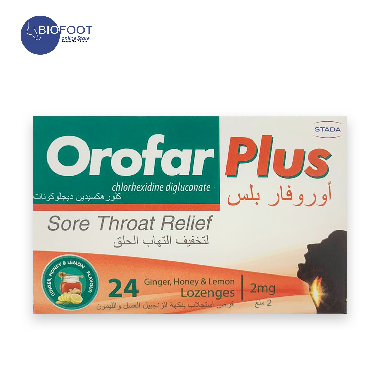 Orofar Plus Sore Throat Relief Ginger, Honey & Lemon 24 lozenges Online